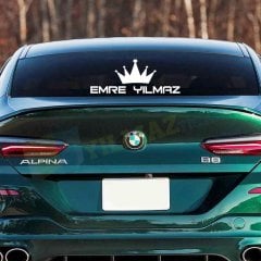Kişiye İsme Özel Kral Taç Oto Sticker Araç Araba Etiket Çıkartma