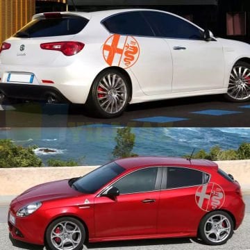 Alfa Romeo Logo Yan Ayna Depo Kapağı Tampon Oto Sticker Etiket Çıkartma 2 Adet