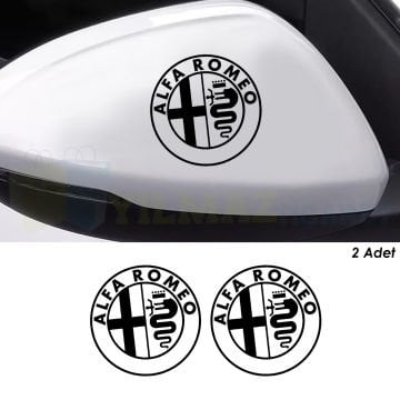 Alfa Romeo Logo Yan Ayna Depo Kapağı Tampon Oto Sticker Etiket Çıkartma 2 Adet