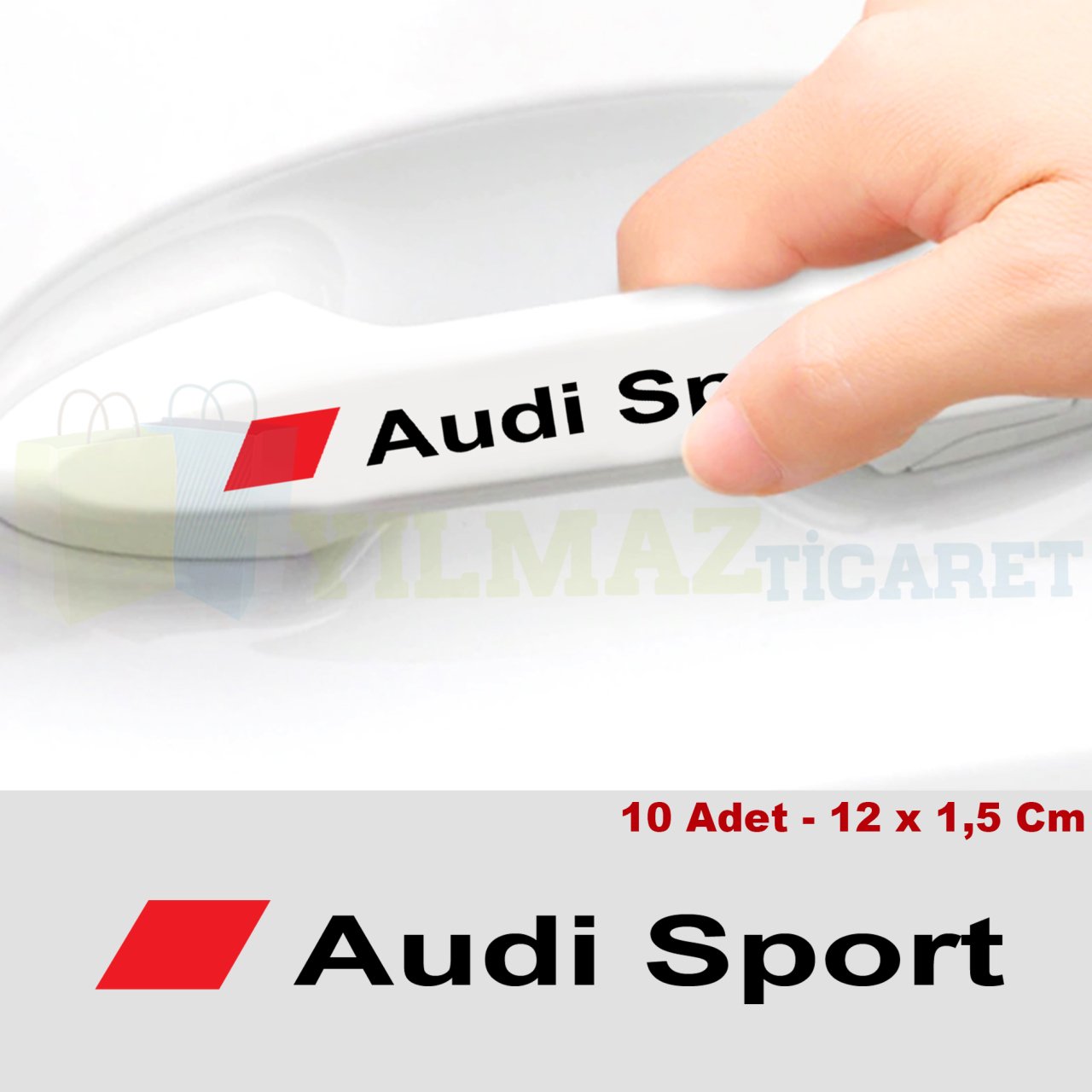 Audi Sport Logo Ayna Jant Kapı Kolu Oto Sticker Yapıştırma 10 Adet
