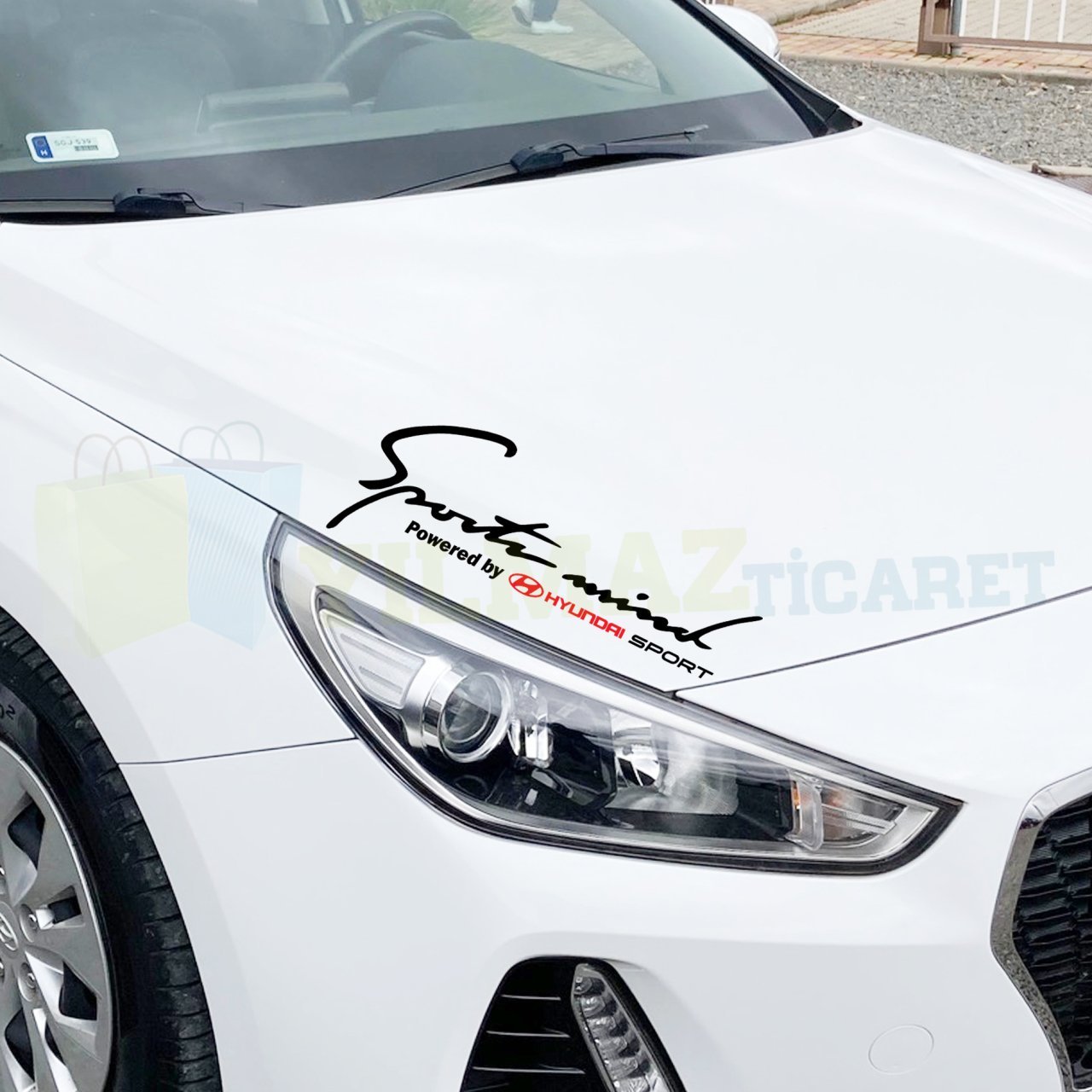 Hyundai Logo Sport Mind Far Oto Sticker Tampon Kaput Araba Etiket Araç Yapıştırma