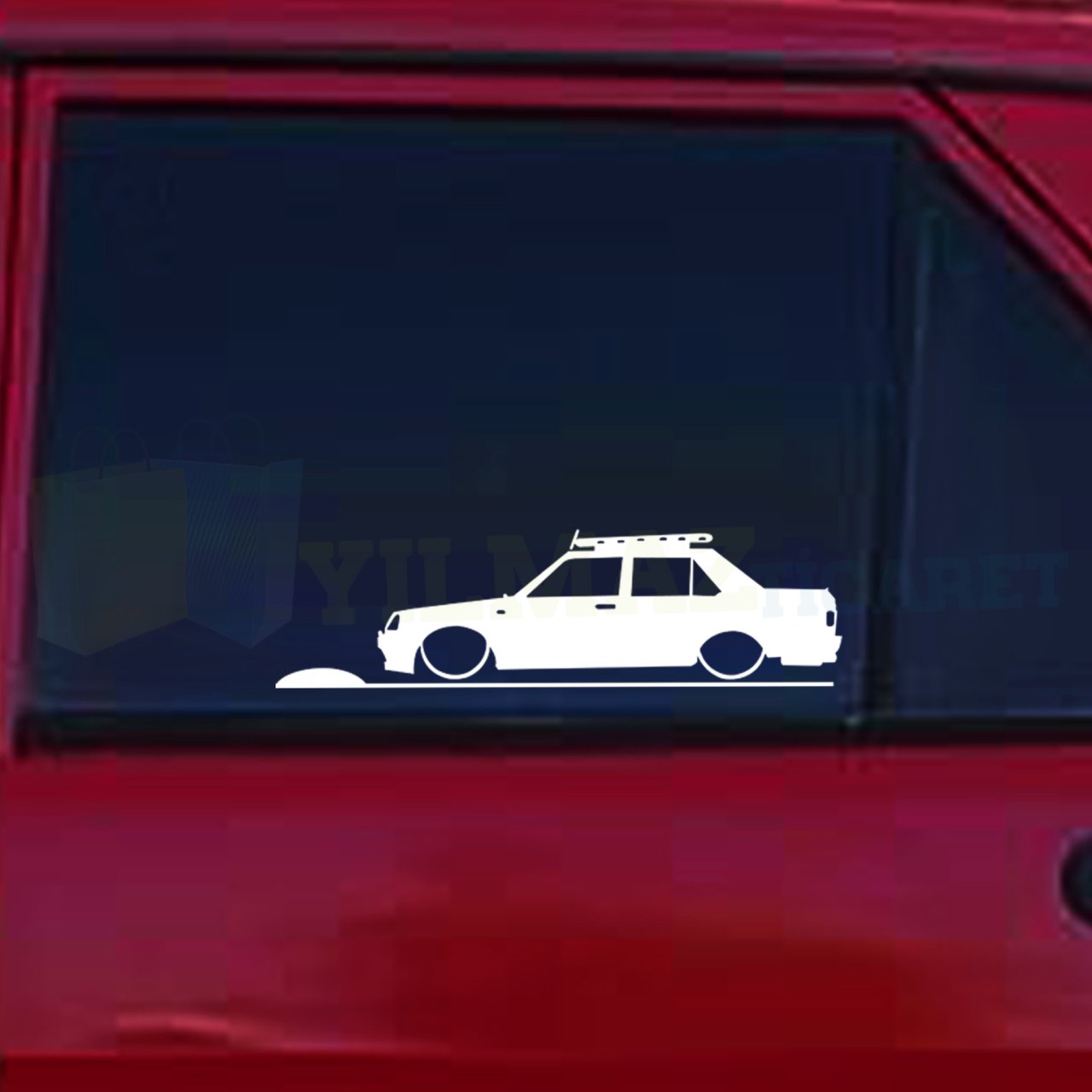 Tofaş Şahin Basık Araç Kelebek Cam Oto Sticker Etiket Araç Yapıştırma Araba Çıkartma 1 Çift