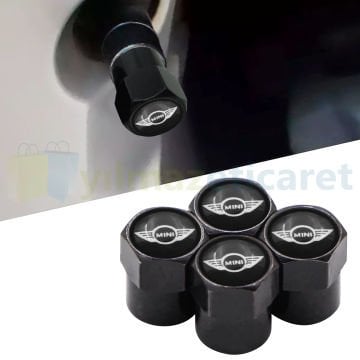 Mini Cooper Siyah Sibop Kapağı Paslanmaz Çelik 4 Adet Yüksek Kalite
