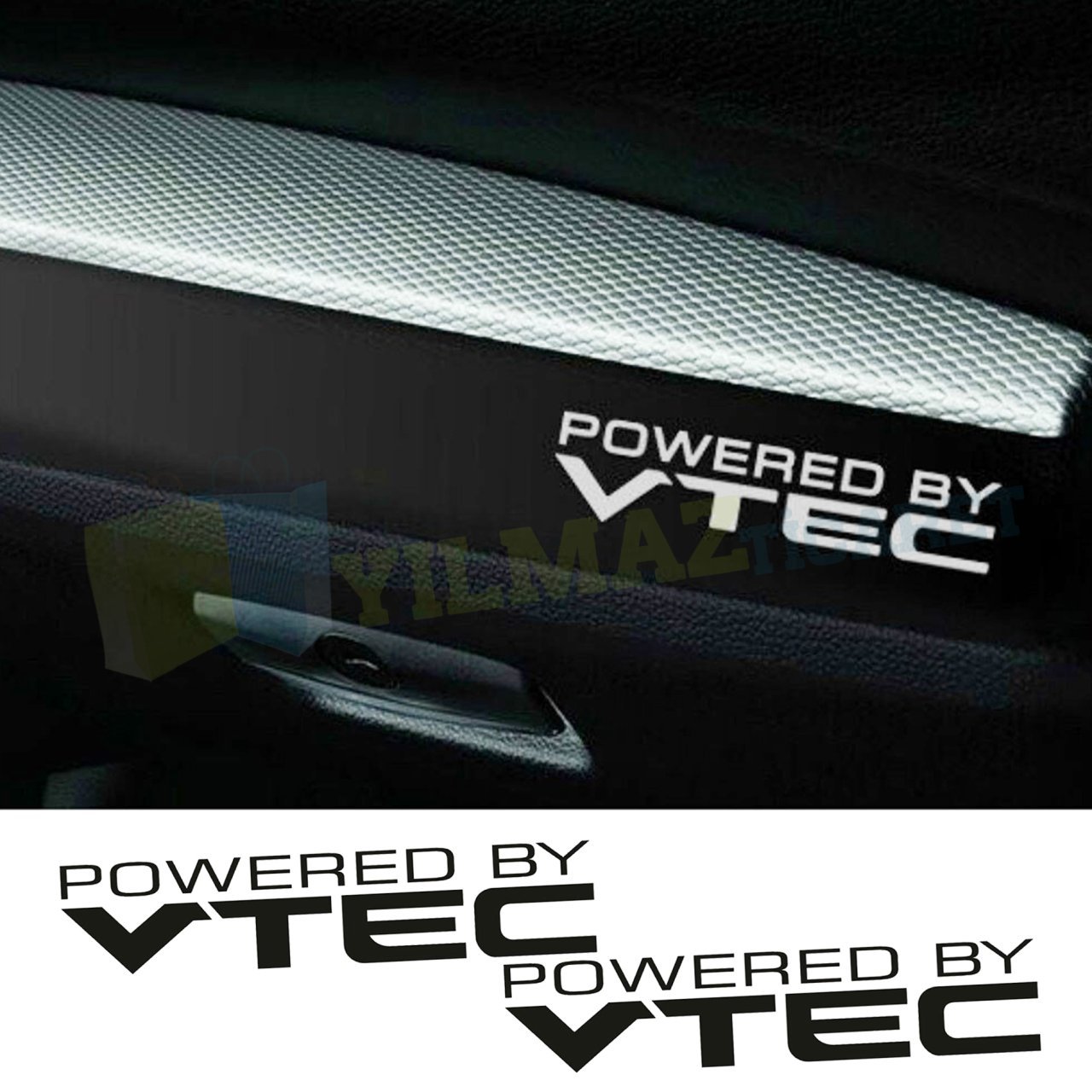 Honda Vtec Powered By Oto Sticker Yapıştırma Araba Etiket 2 Ad