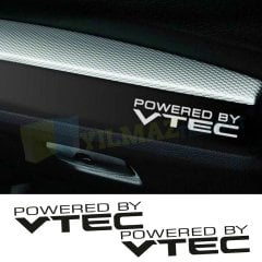 Honda Vtec Powered By Oto Sticker Yapıştırma Araba Etiket 2 Ad
