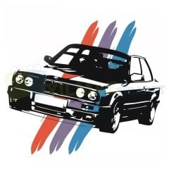 Bmw E30 M Logo Kelebek Cam Tampon Oto Sticker Yapıştırma