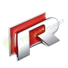 Volkswagen R Logo Ön Arka Panjur Bagaj Logo Amblem Kırmızı Paslanmaz Çelik Yüksek Kalite