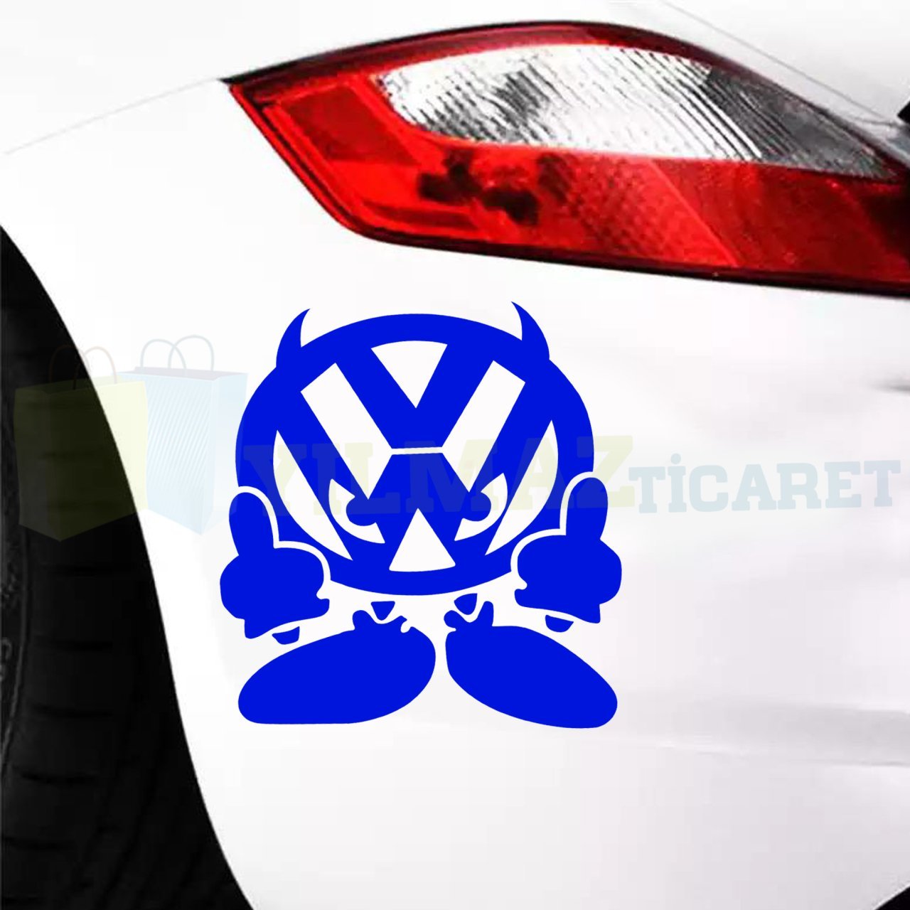 Volkswagen Logo Orta Parmak Oto Sticker Araba Yapıştırma Etiket