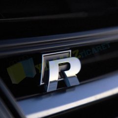 Volkswagen R Logo Amblem Panjur Bagaj Ön Arka Set Paslanmaz Çelik Siyah