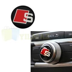Audi S Logo Joystick Klima Teyp Düğme Damla Silikon Sticker Etiket Arma 4 Adet