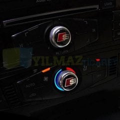 Audi S Logo Joystick Klima Teyp Düğme Damla Silikon Sticker Etiket Arma 4 Adet