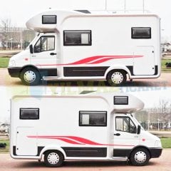 Karavan Çekme Kamp Yan Şerit Oto Sticker Araba Yapıştırma Etiket 1 Çift