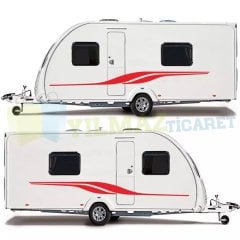 Karavan Çekme Kamp Yan Şerit Oto Sticker Araba Yapıştırma Etiket 1 Çift