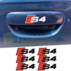 Audi S3 S4 S5 S6 S7 Kapı Kolu Jant Oto Sticker Yapıştırma Etiket 6 Adet