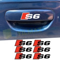 Audi S3 S4 S5 S6 S7 Kapı Kolu Jant Oto Sticker Yapıştırma Etiket 6 Adet