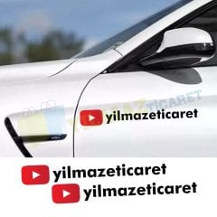 Kişiye Özel Youtube Adresi Sticker Etiket Yapıştırma 2 Adet
