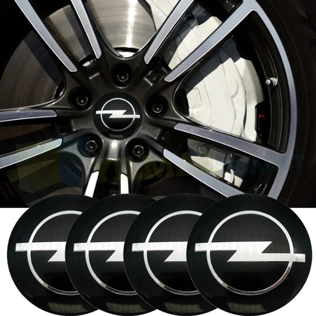 Opel Logo Jant Göbeği 56 mm Metal 3M Yapışkanlı 4 Adet