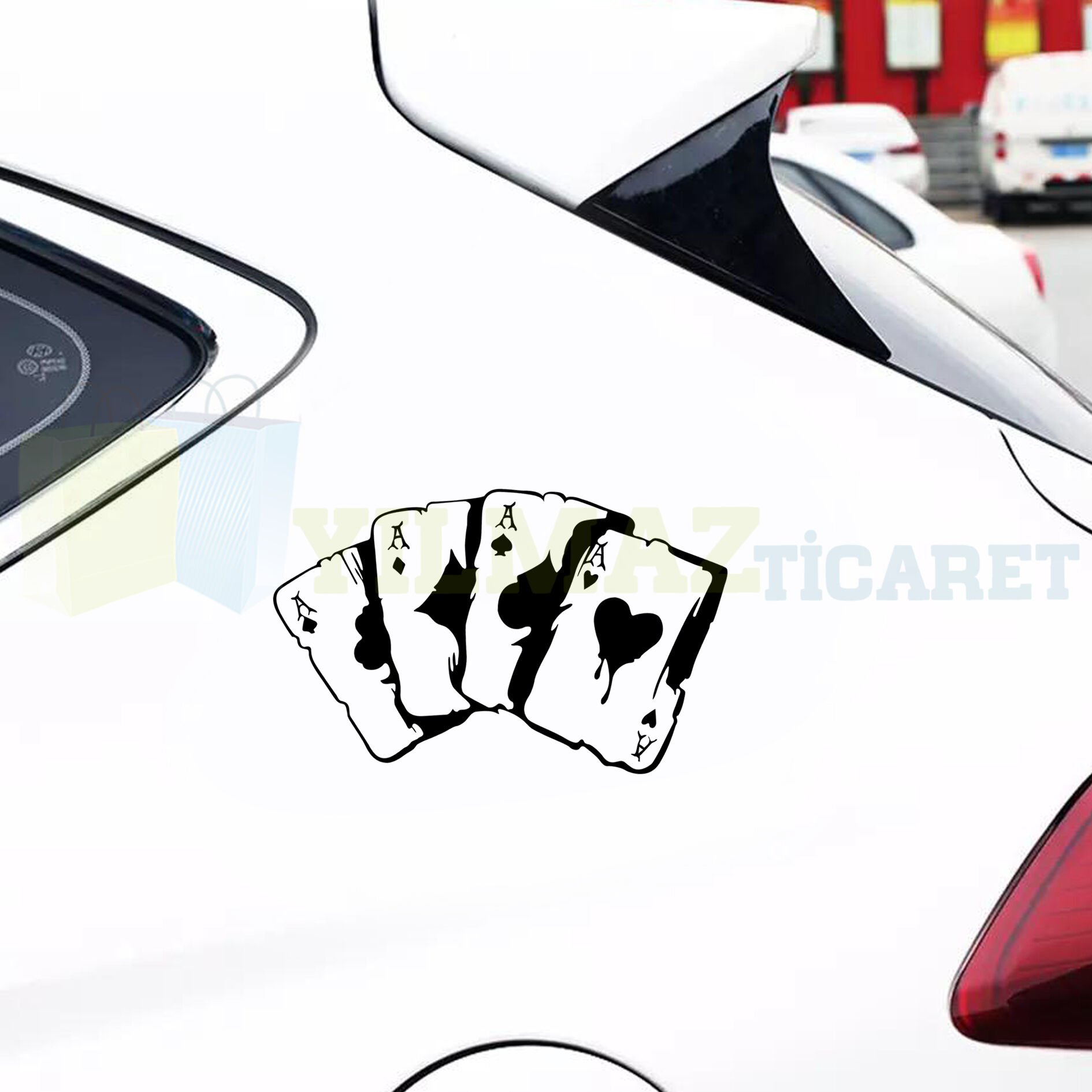 İskambil 4lü Kağıt Motosiklet Oto Sticker Araba Etiket Yapıştırma