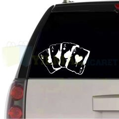İskambil 4lü Kağıt Motosiklet Oto Sticker Araba Etiket Yapıştırma