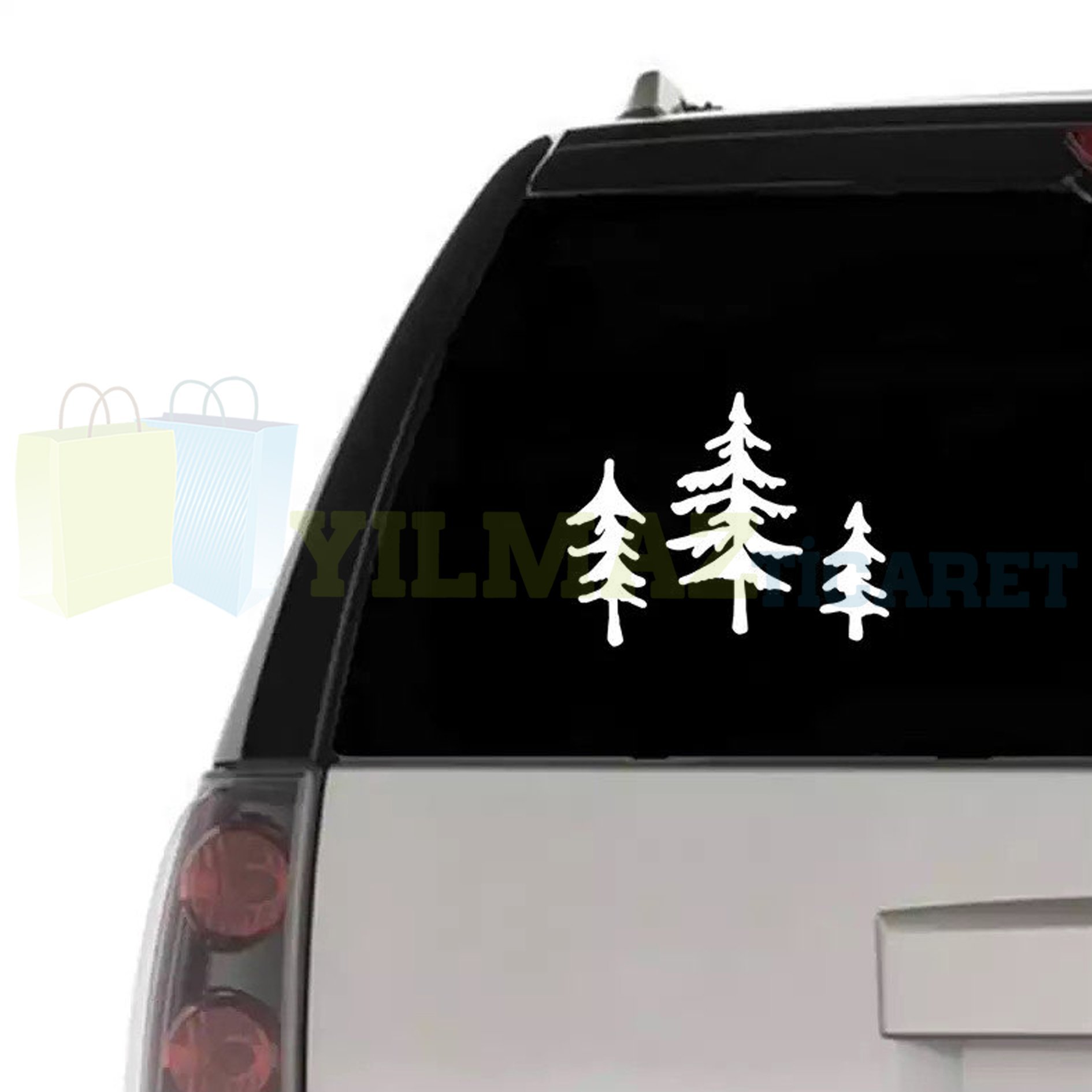 Ağaçlar Ağaç Karavan Çekme Oto Sticker Araba Etiket Yapıştırma