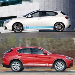 Alfa Romeo Logo Yan Kapı Altı Şerit Oto Sticker Etiket 2 Adet