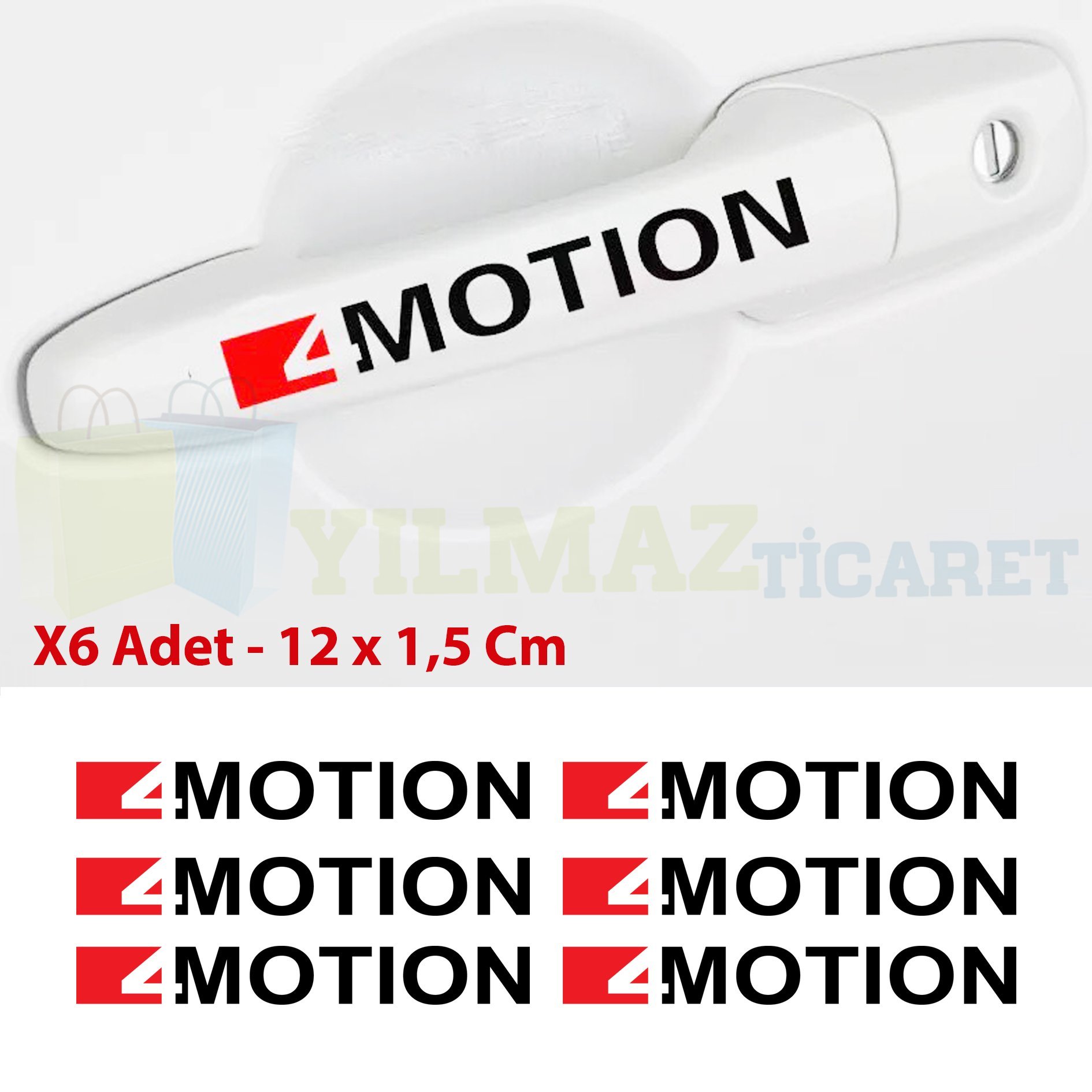 Volkswagen 4 Motion Kapı Kolu Jant Ayna Oto Sticker Yapıştırma Etiket Çıkartma