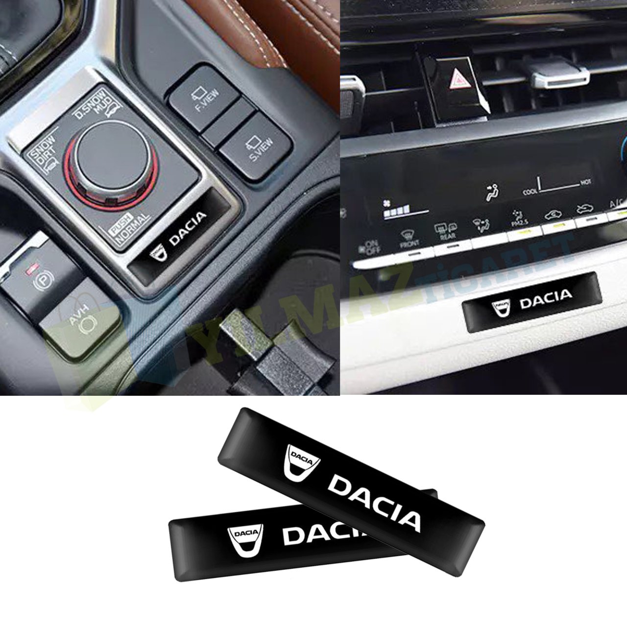 Dacia Logo Kapı Kolu Torpido Ayna Damla Sticker Etiket 2 Adet