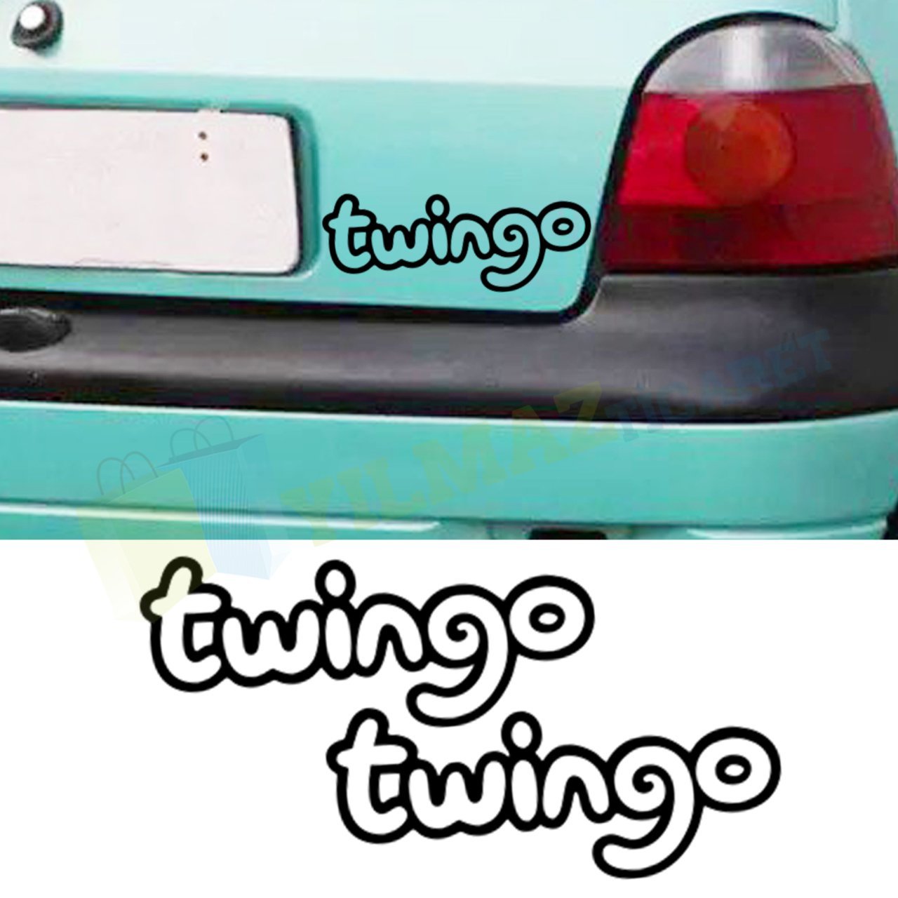 Renault Twingo Oto Sticker Bagaj Tampon Araç Yapıştırma Arma 2 Adet