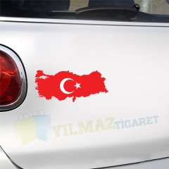 Türk Bayrağı Türkiye Ön Arka Cam Oto Sticker Etiket Çıkartma 1 Ad