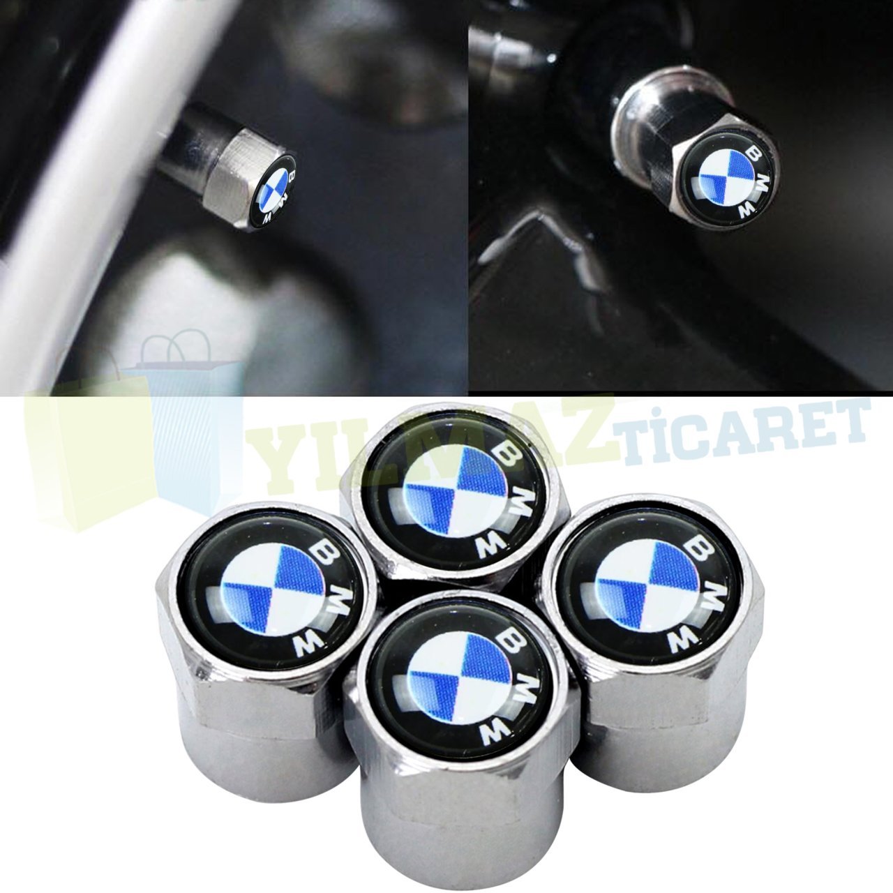 Bmw Logo Sibop Kapağı Paslanmaz Çelik 4 Adet Yüksek Kalite