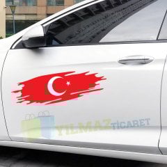 Türk Bayrağı Cam Kaput Tampon Yan Kapı Oto Sticker Etiket