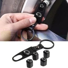 Mini Cooper Anahtarlık Sibop Kapağı Siyah Set Paslanmaz Çelik