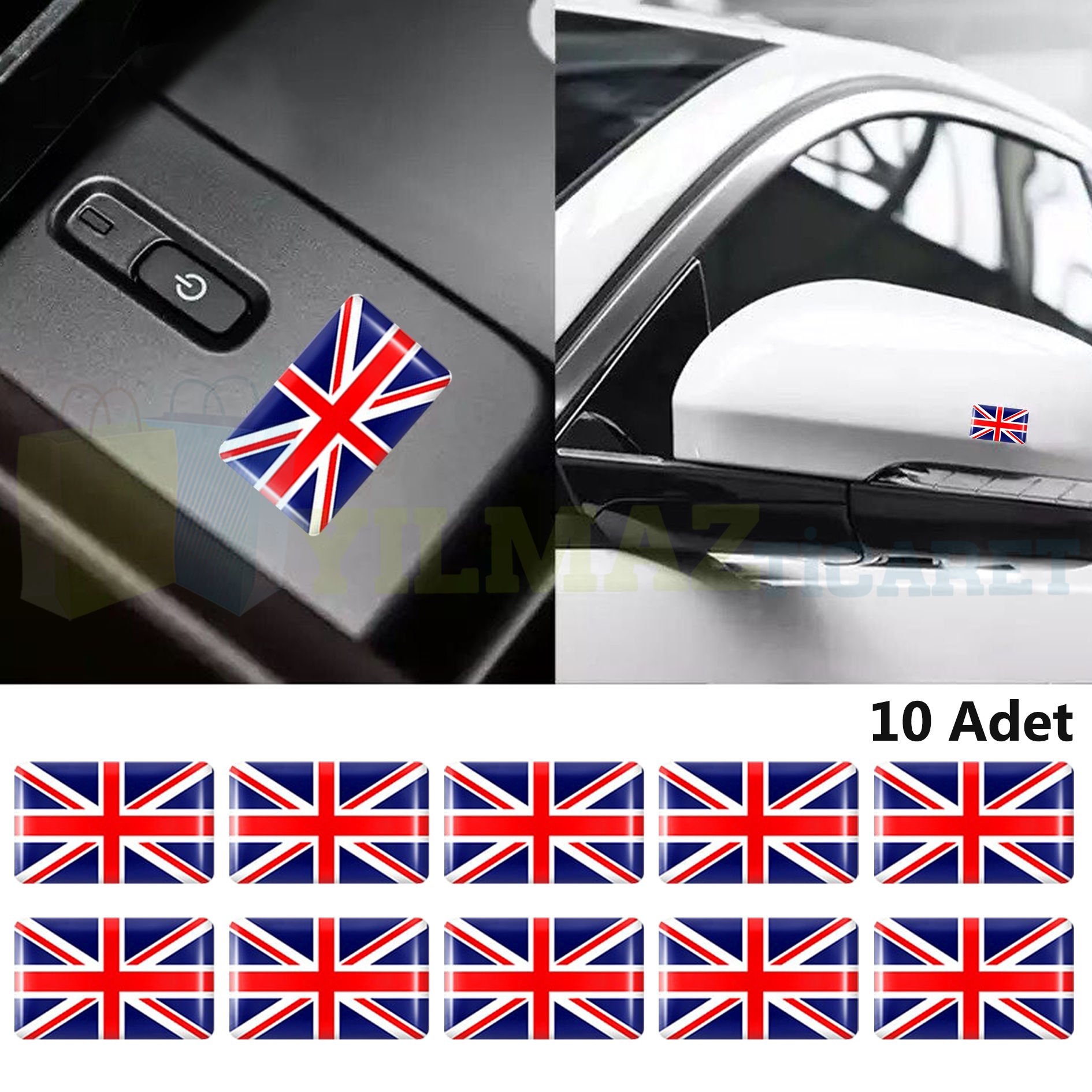 Mini Cooper Union Jk Direksiyon Jant Vites Torpido Damla Etiket Silikon Oto Sticker 10 Adet