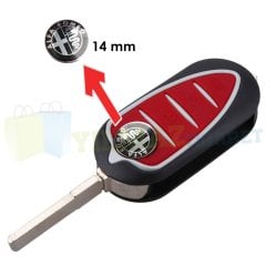 Alfa Romeo Kumanda Anahtarlık Logo Amblem Metal 3M 1 Adet 14 mm (ANAHTARLIK DEĞİLDİR)