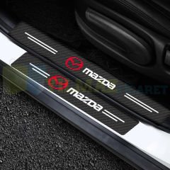 Mazda Logo Karbon Kapı Eşiği Oto Sticker Etiket Yapıştırma Çıkartma 4 Parça