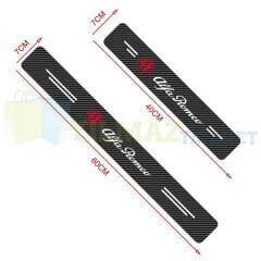 Alfa Romeo Logo Karbon Kapı Eşiği Oto Sticker Etiket Yapıştırma Çıkartma 4 Parça