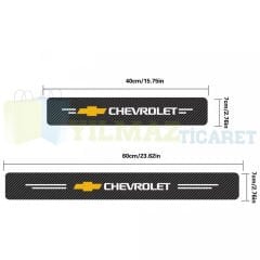 Chevrolet Logo Karbon Kapı Eşiği Oto Sticker Etiket Yapıştırma Çıkartma 4 Parça