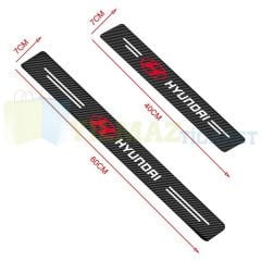 Hyundai Logo Karbon Kapı Eşiği Oto Sticker Etiket Yapıştırma Çıkartma 4 Parça