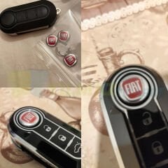 Fiat Kumanda Metal Alaşım Anahtarlık Logo Kabartmalı 3M Yüksek Kalite 14mm Anahtarlık Değildir
