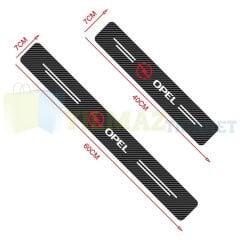 Opel Logo Karbon Kapı Eşiği Oto Sticker Etiket Yapıştırma Çıkartma 4 Parça