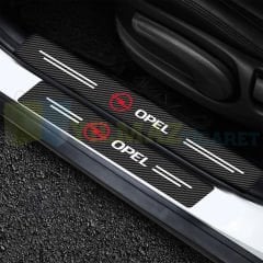 Opel Logo Karbon Kapı Eşiği Oto Sticker Etiket Yapıştırma Çıkartma 4 Parça