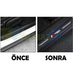 Toyota Trd Logo Karbon Kapı Eşiği Oto Sticker Etiket Yapıştırma Çıkartma 4 Parça