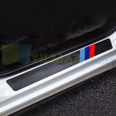 Bmw M Logo Karbon Kapı Eşiği Oto Sticker Etiket Yapıştırma Çıkartma 4 Parça