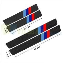 Bmw M Logo Karbon Kapı Eşiği Oto Sticker Etiket Yapıştırma Çıkartma 4 Parça