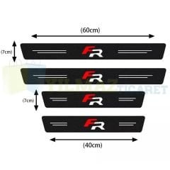 Seat Fr Logo Karbon Kapı Eşiği Oto Sticker Etiket Yapıştırma Çıkartma 4 Parça