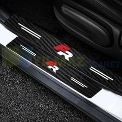 Seat Fr Logo Karbon Kapı Eşiği Oto Sticker Etiket Yapıştırma Çıkartma 4 Parça
