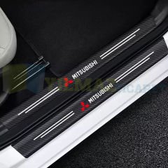 Mitsubishi Ralli Art Logo Karbon Kapı Eşiği Oto Sticker Etiket Yapıştırma Çıkartma 4 Parça