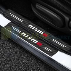 Nissan Nismo Logo Karbon Kapı Eşiği Oto Sticker Etiket Yapıştırma Çıkartma 4 Parça