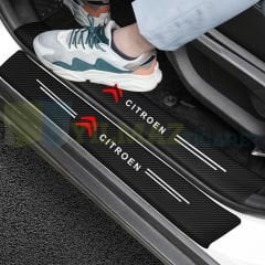 Citroen Logo Karbon Kapı Eşiği Oto Sticker Etiket Yapıştırma Çıkartma 4 Parça