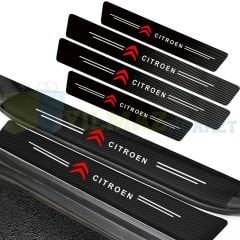 Citroen Logo Karbon Kapı Eşiği Oto Sticker Etiket Yapıştırma Çıkartma 4 Parça